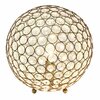 Lalia Home 10in Elipse Medium Metal Crystal Round Sphere Glamorous Orb Table Lamp, Antique Brass LHT-3013-AB